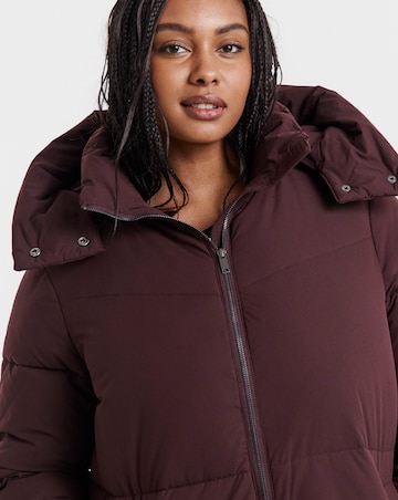 Burgundy Longline Padded Coat