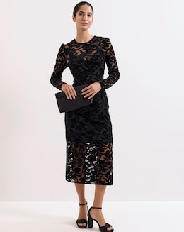 Phase Eight Viktoria Applique Velvet Midi Dress