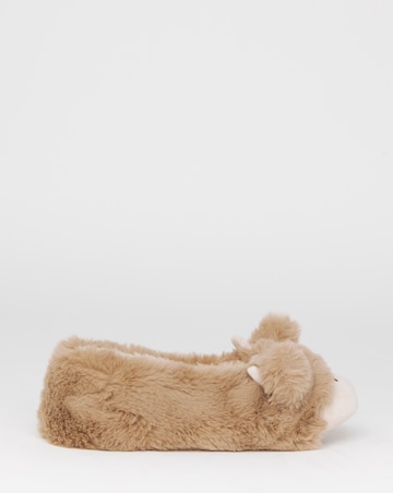 Helly Highland Cow Ballerina Slippers - Wide Fit (E)