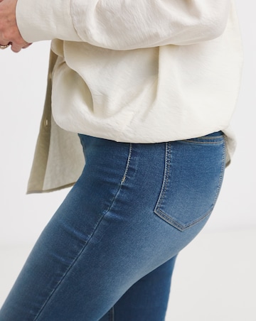 Mid Blue Stretch Crop Skinny Jeggings