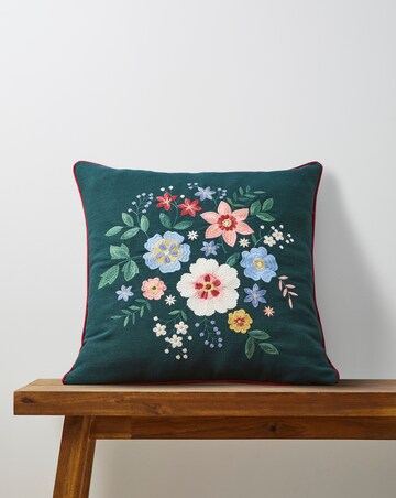 Bella Embroidered Floral Cushion