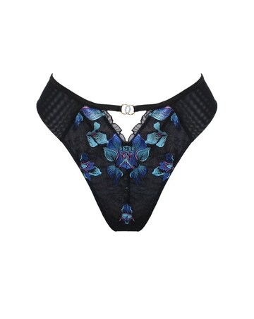 Pour Moi Rhea Luxe Embroidered Mesh Back Thong