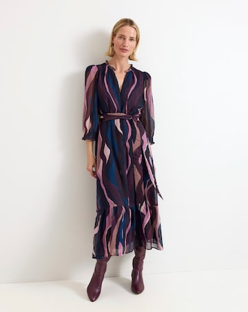 Phase Eight Cara Swirl Puff Sleeve Swing Dress