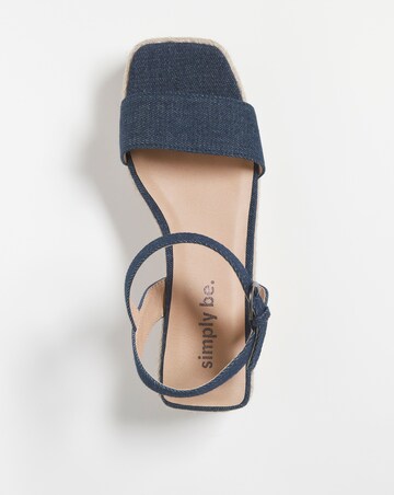 Daria Square Toe Espadrille Flatform Sandals - Wide Fit (E)