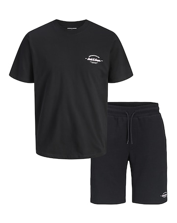 Jack & Jones Brandon Logo T-Shirt & Short Set - Black