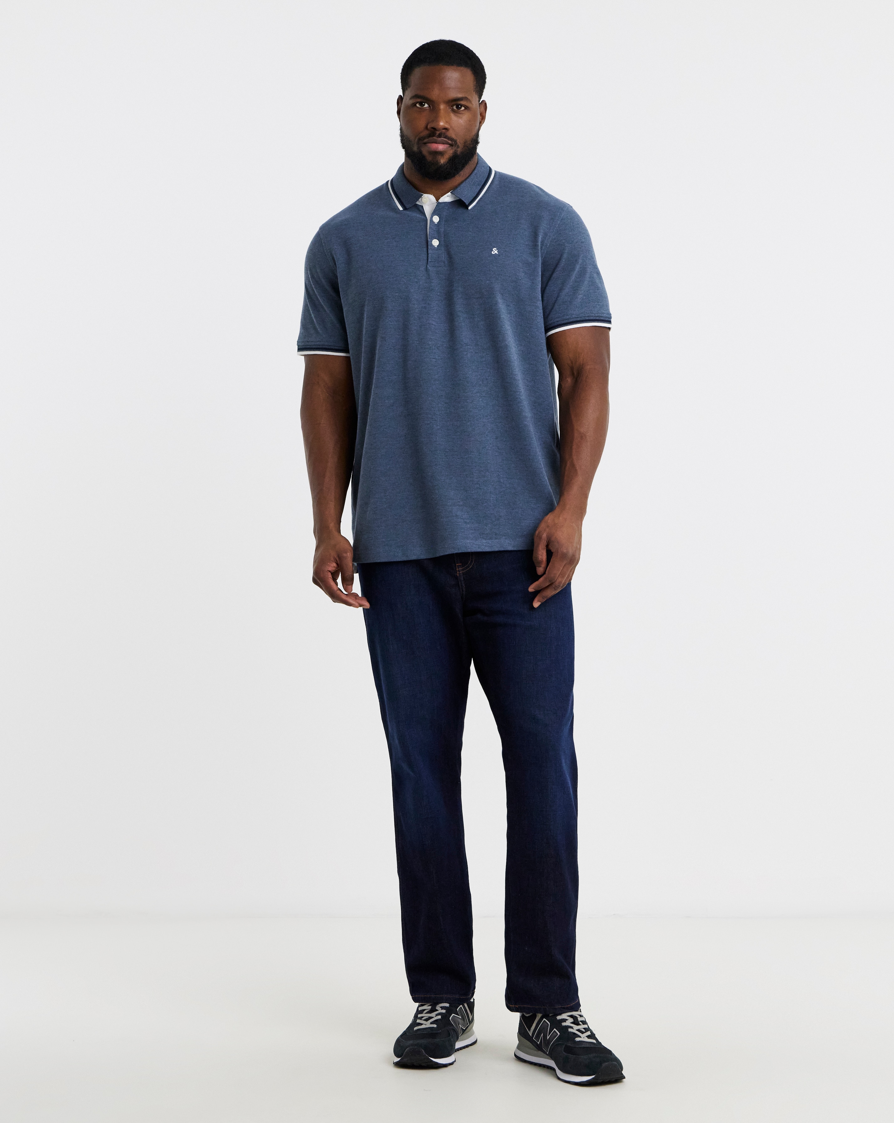 Jack & Jones Paulos Tipped Polo - Dark Blue | Ambrose Wilson