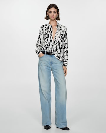 Mango Zebra Printed Flowy Shirt