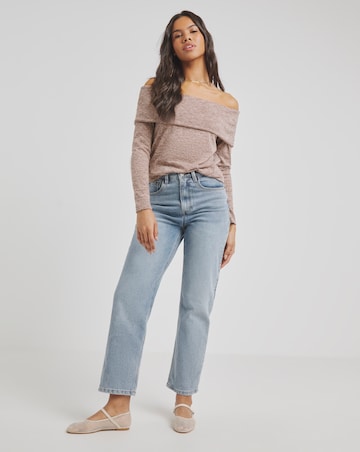 Simply Be Pink Soft Touch Bardot Top