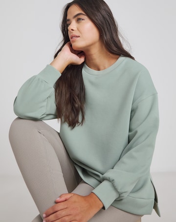 Simply Be Sage Green Luxe Modal Dip Back Sweatshirt