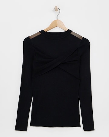 Joanna Hope Knit Jumper With Mesh Insert