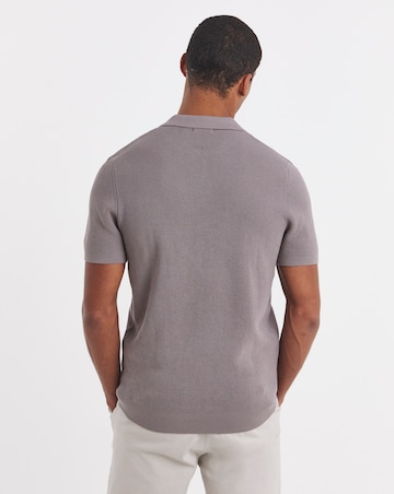 Open Neck Textured Polo
