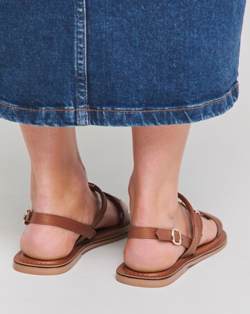 Mona Leather Hardware Gladiator Sandal - Extra Wide Fit (EEE)