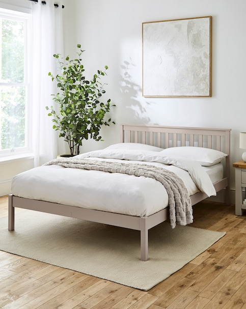 Bosworth Solid Wood Bed Frame With Slatted Headboard