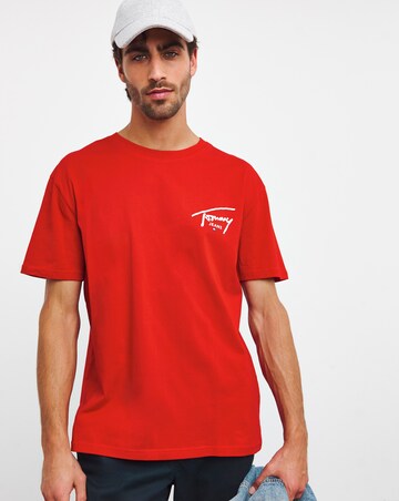 Tommy Jeans Signature Print T-Shirt Crimson