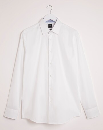 BOSS Long Sleeve Slim Fit White Shirt