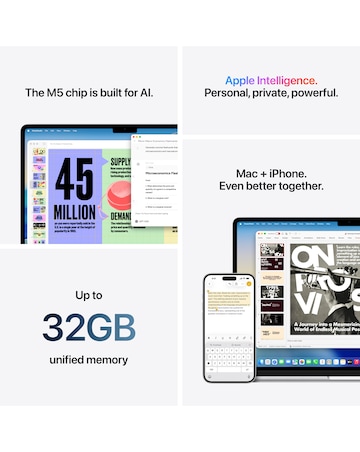 Apple MacBook Air (M5, 2026) 15in 10-core CPU 10-core GPU 16GB 512GB - Silver