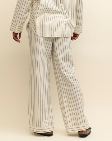 Nobody's Child Cream Pinstripe Oversized Shirt