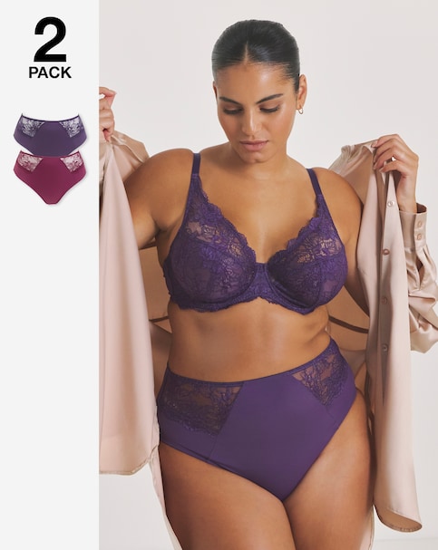 Pretty Secrets (2 Pack) New Ella Full Knickers Fig/Cherry