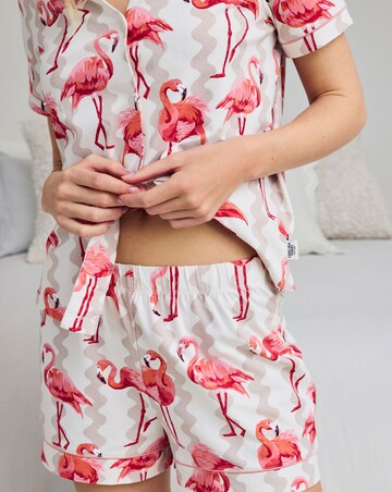 Chelsea Peers Organic Cotton V Neck Button Up Pyjama Short Set