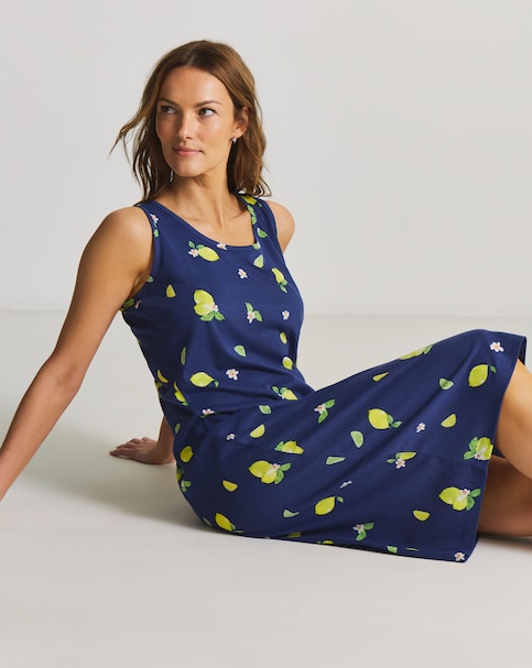 Pretty Secrets Value Midi Nightie Lemon Print