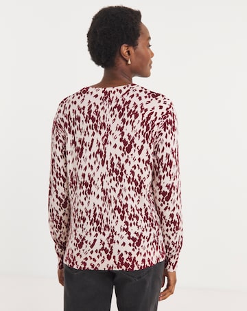 Print V Neck Jumper
