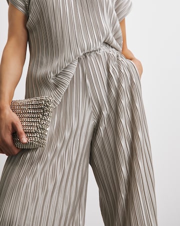 Joanna Hope Metallic Plisse Wide Leg Trousers