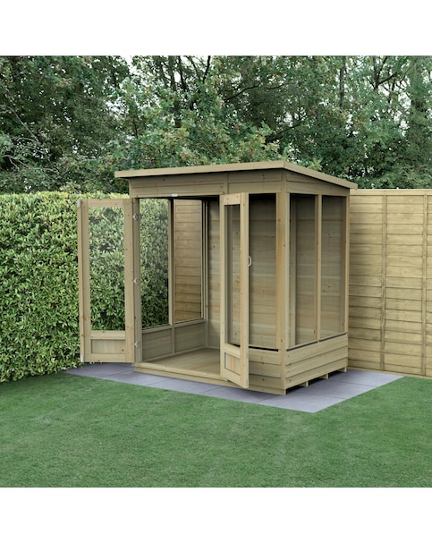 Forest 4LIFE Pent Summerhouse 6x4 - Double Door - 5 Window (Home Delivery)