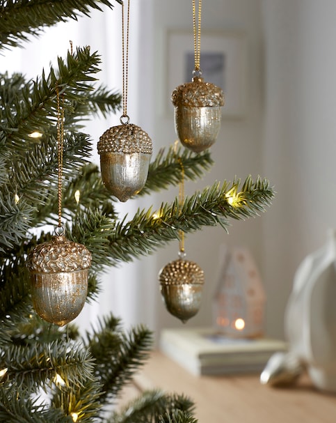 Gisela Graham 4 Gold Acorn Decs