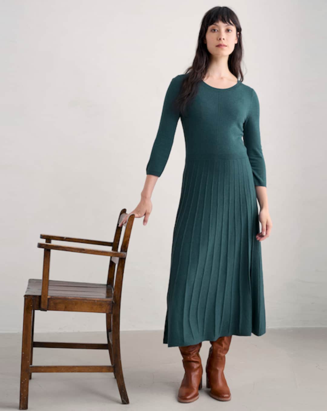 navy stripe dress ladies Breton Stripe Form Fitting Dress | Propriano II | Anti-UV main image 0