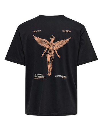 Only & Sons Nirvana Back Graphic T-Shirt - Black