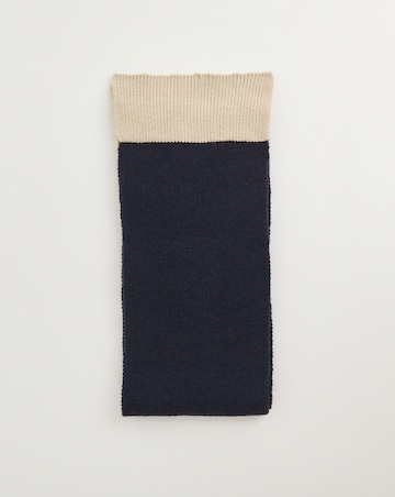 Navy Contrast Scarf Hat & Handwarmer Set