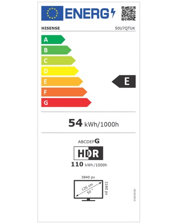 Hisense 50U7QTUK 50in Mini-LED 4K Ultra HD HDR Smart TV