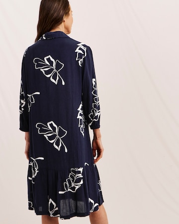 Julipa Crinkle Printed Shirt Dress
