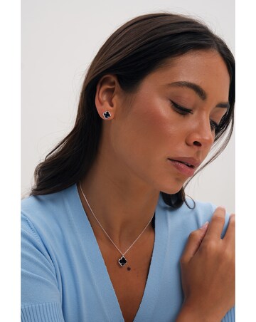 Inicio Silver Sapphire Clover Set - Gift Box
