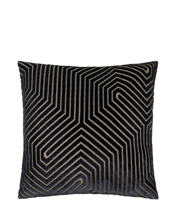 Paoletti Evoke Cut Velvet Large Cushion Cover - Black