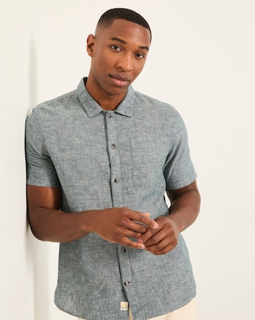 FatFace Bugle Linen Resort Shirt (Regular & Tall) - Jade