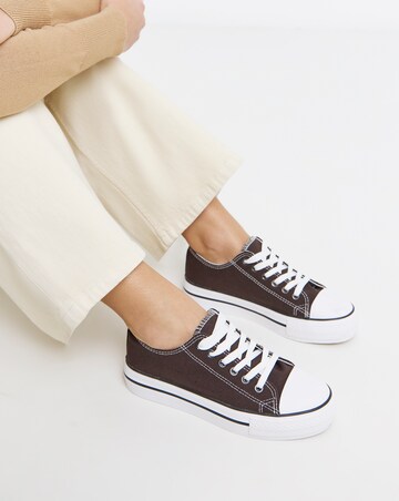 Angel Low Cut Canvas Trainers - Wide Fit (E)