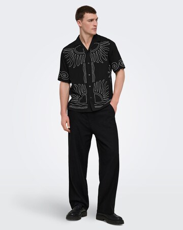 Only & Sons Wright Printed Shirt - Black