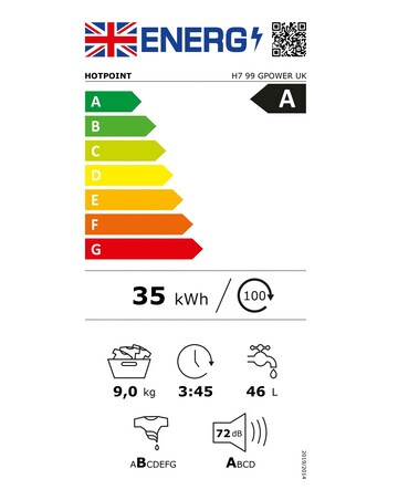 Hotpoint H799GPOWERUK 9kg 1400rpm Washing Machine - White