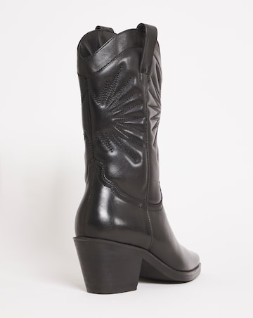Maeve Leather Western Cowboy Boots - Extra Wide Fit (EEE) & Standard Calf