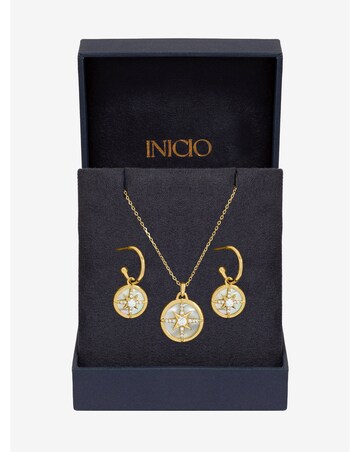 Inicio Gold Plated and Mother of Pearl Celestial Starburst Set - Gift Box