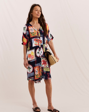 Julipa Petite Button Through Crinkle Shift Dress