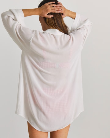 Tie Front Beach Shirt White