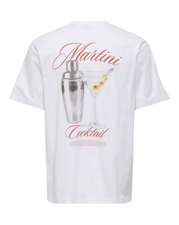 Only & Sons Martini Back Graphic T-Shirt - White
