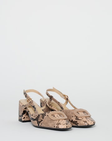 Luella Heeled Slingbacks With Buckle Trim - Extra Wide Fit (EEE)