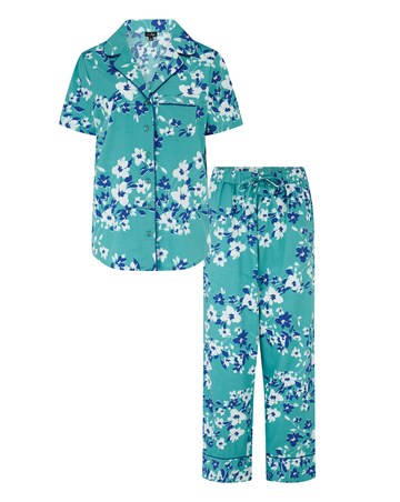 Pour Moi Cotton Satin Short Sleeve And Trousers Revere Collar PJ Set
