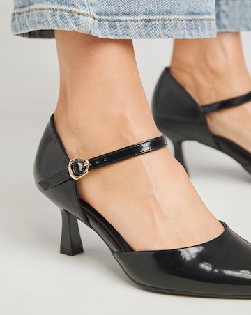 Heavenly Soles Corrine Two Part Pointed Toe Heeled Shoes - Extra Wide Fit (EEE)