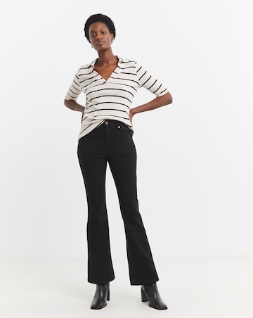 Simply Be Kim Black High Waist Super Soft Bootcut Jeans