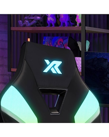 X Rocker Tempest Ergonomic PC Gaming Chair with LED Lights - RGB Black