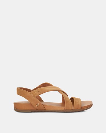 Dune Landies Tan Strappy Sandals - Wide Fit (E)
